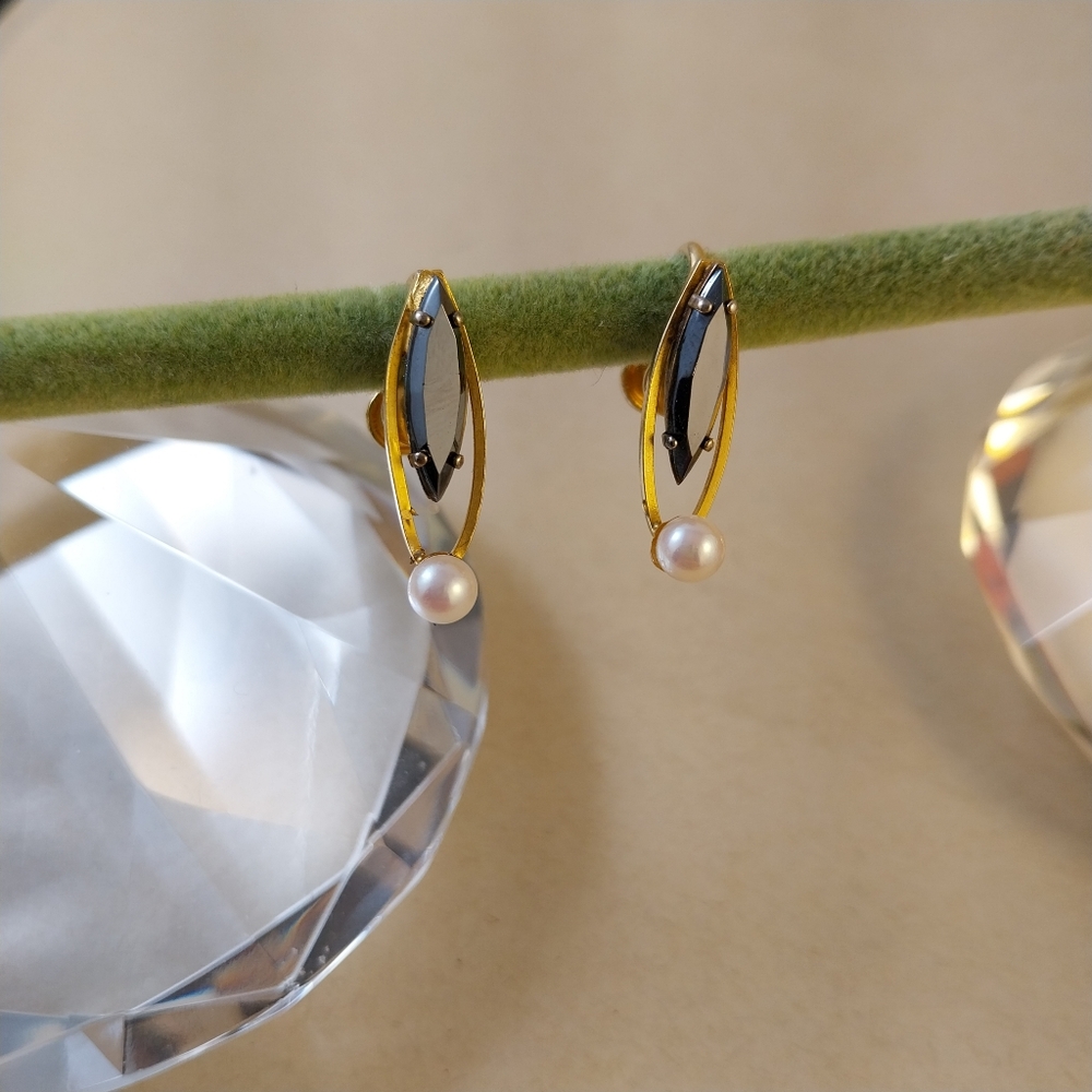 14/ 20 KGF Gold Necklace Pendant and 14/20 KGF Real Pearl Earring Set - Picture 9 of 16